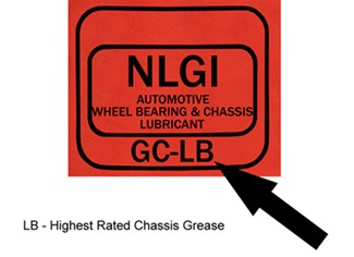 NLGI grease label showing LB