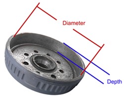 Drum with diameter and depth indicated