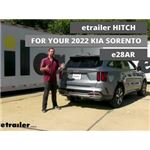 etrailer Class III Trailer Hitch Installation - 2022 Kia Sorento