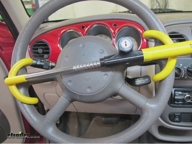 The Club Twin Hooks Vehicle Steering Wheel Lock - Chromoly Steel - Yellow  Winner International Vehicle Locks WI3000
