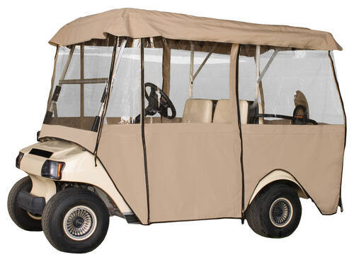 Classic Accessories Deluxe 4 Passenger Golf Cart Enclosure - Sand by ...