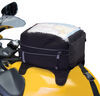 Classic Accessories motorcycle tank bag on yellow bike.