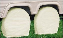 Classic Accessories RV Tire Covers for 40" to 42" Tires - Single Axle - White - Qty 2 - 052963762709