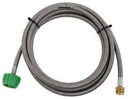 MB Sturgis Propane Adapter Hose - Stainless Overbraid - Type 1 x Disposable Cylinder Port - 12'