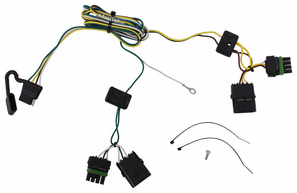 Jeep YJ T-One Vehicle Wiring Harness with 4-Pole Flat Trailer Connector