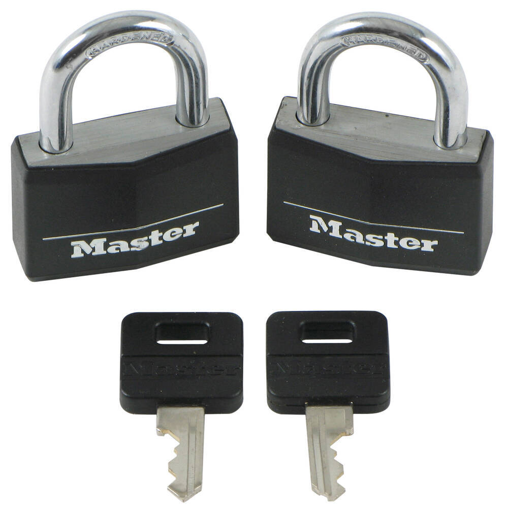 Master Lock Covered Solid Body Padlocks - 1/4" Shackle Diameter (2 Pack) Lock Set 141T