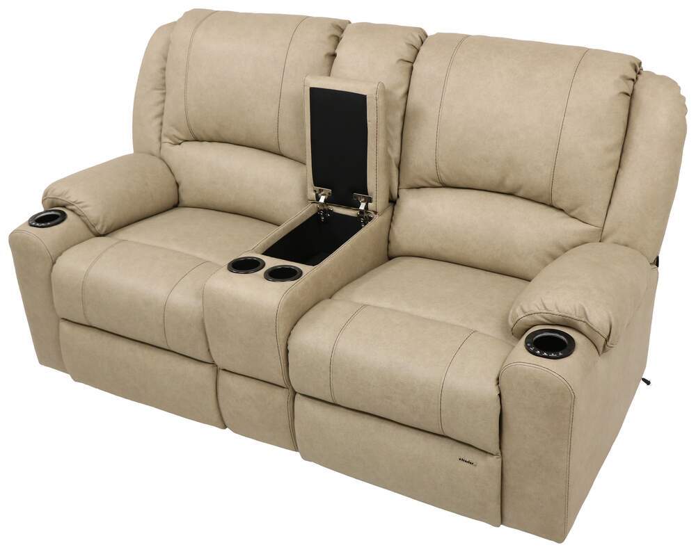 Thomas Payne Seismic Dual Power Reclining RV Loveseat w Console, Heat Rv Power Recliner With Heat And Massage