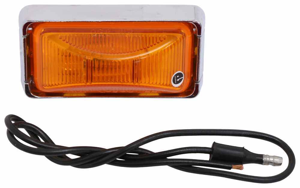 Peterson Clearance or Side Marker Light Kit Submersible Incandescent  Chrome Housing Amber Peterson Trailer Lights 2250A