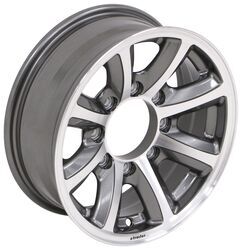 Aluminum Bearcat Trailer Wheel - 16" x 6" Rim - 8 on 6-1/2 - Gunmetal Gray - 274-000039