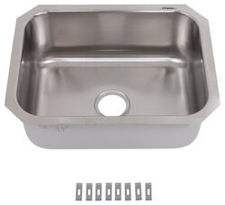 Single Bowl RV Kitchen Sink - 23-1/2" Long x 18-1/4" Wide - Stainless Steel