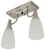 Gustafson 12V RV Ceiling Light w/ Shades - 12" Long x 3-1/2" Wide - Satin Nickel With Switch 277-000401