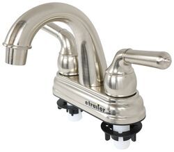 RV Bathroom Faucet - Dual Teacup Handle - Brushed Nickel