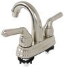 RV Bathroom Faucet - Dual Teacup Handle - Brushed Nickel Low-Arch Spout 277-000404