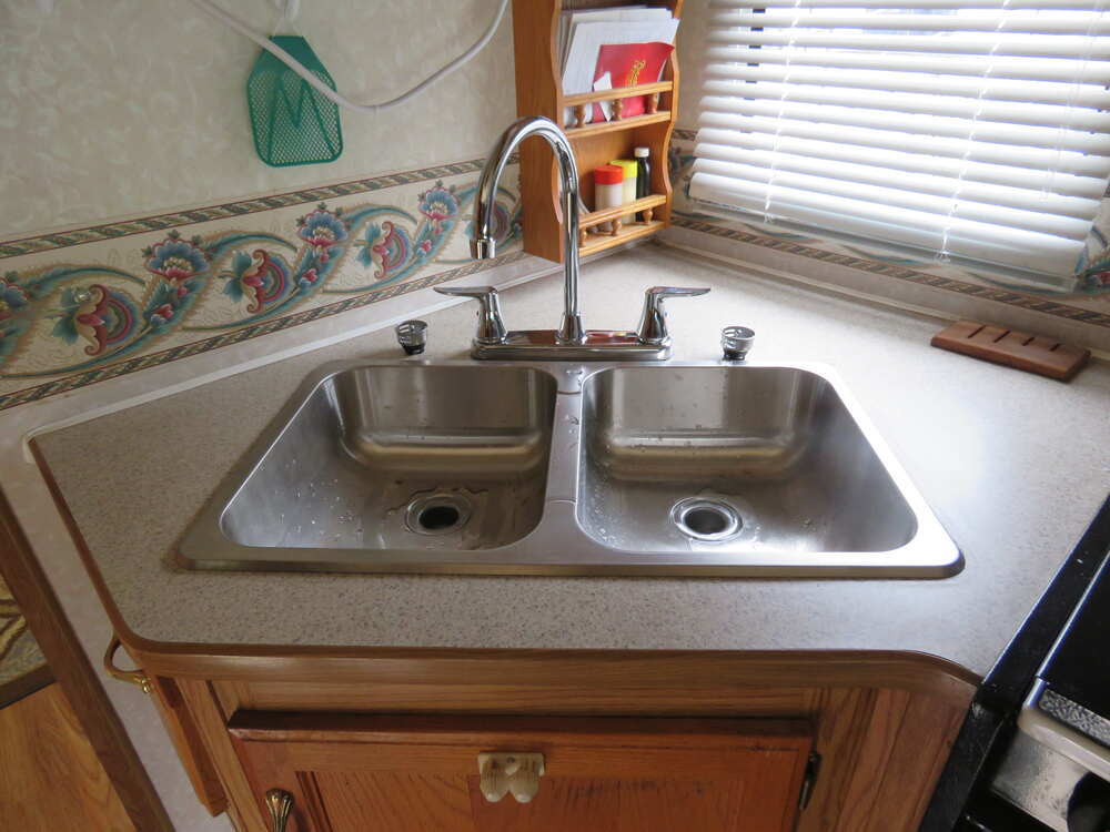 rv stainless steel double bowl kitchen sink topmount