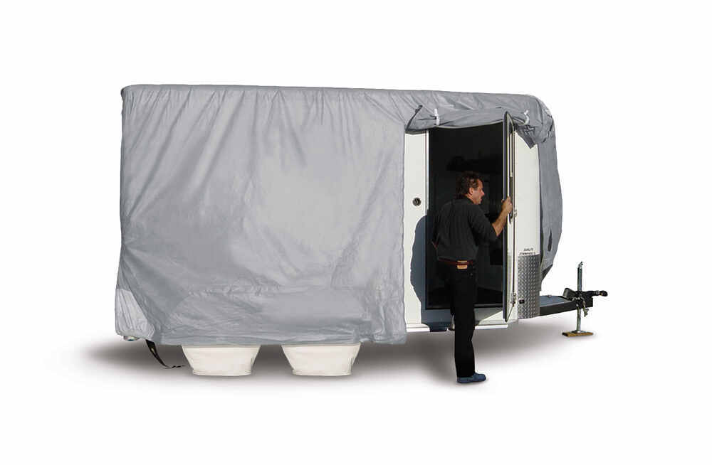 Adco SFS AquaShed Cover for Bumper Pull Trailer - Up to 14' Long - Gray Horse Trailer Covers 290-46003