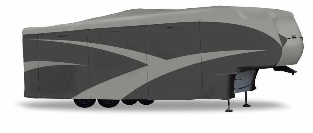 Adco SFS AquaShed RV Cover for 5th Wheel Toy Haulers up to 25-1/2' Long - Gray Wet Climates 290-52252