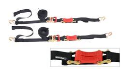 ShockStrap Ratchet Tie-Down Straps w Shock Absorbers - 2" x 18' - 2,000 lbs - Qty 2 - 297-18RSDB