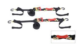 ShockStrap Ratchet Tie-Down Straps w Shock Absorbers - 1-1/2" x 7' - 1,000 lbs - Qty 2 - 297-7RSDB