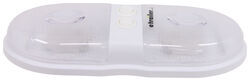 Bargman RV Double Dome Light with Dual Switches - 2 Bulbs - Oval - White Base - Clear Lens