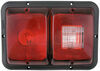 Bargman Double Tail Light - 5 Function - Incandescent - Rectangle - Black Base - Red/Clear Lens