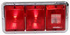 Bargman Triple Tail Light - 5 Function - Incandescent - Chrome Base - Red and Clear Lens Recessed Mount 30-85-002