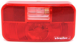 Bargman Trailer Tail Light - 5 Function - Incandescent - Rectangle - White Base - Red/Clear Lens