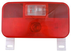 Bargman Trailer Tail Light w/ License Bracket - 6 Function - White Base - Red and Clear Lens - 30-92-004
