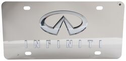 Infiniti License Plate - Chrome Logo and Lettering - Stainless Steel w/ Chrome Finish - 305857
