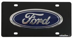 Ebony Finished Stainless Steel License Plate Ford Logo Large Chrome - 310899