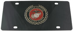Marines Stainless Steel License Plate with Ebony Finish