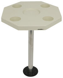 Octagonal Boat Table - Recessed Flush Mount - 19-3/8" Diameter - High-Impact Plastic - Ivory - 315-DSI-KF