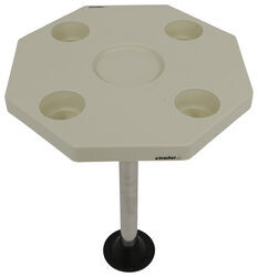 Octagonal Boat Table - Surface Mount - 19-3/8" Diameter - High-Impact Plastic - Ivory - 315-DSI-KS