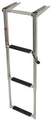 Telescoping Drop Ladder with Hand Grips - 3 Steps - 34" Tall - 400 lbs - Stainless Steel