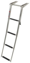Telescoping Drop Ladder with Hand Grips - 4 Steps - 44" Tall - 400 lbs - Stainless Steel - 315-EQB4