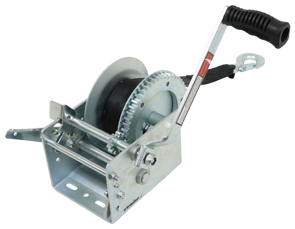 2-Speed Boat Trailer Winch with 20' Strap and Brake - 3,200 lbs Extra Heavy Duty 315-W3200D
