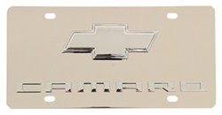 Chevrolet Camaro License Plate - Chrome Logo and Lettering - Stainless Steel w/ Chrome Finish - 316068