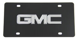 GMC License Plate - Chrome Logo - Stainless Steel w/ Black Finish
