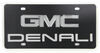 denali full plate ebony finished stainless steel license with gmc logo chrome