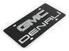 oem denali ebony finished stainless steel license plate with gmc logo chrome