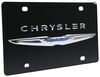 Chrysler License Plate - Chrome Logo - Stainless Steel w/ Black Finish Stainless Steel 317041
