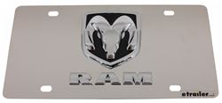 Stainless Steel License Plate Dodge Ram Logo Chrome