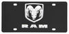 ram full plate ebony finished stainless steel license dodge logo chrome