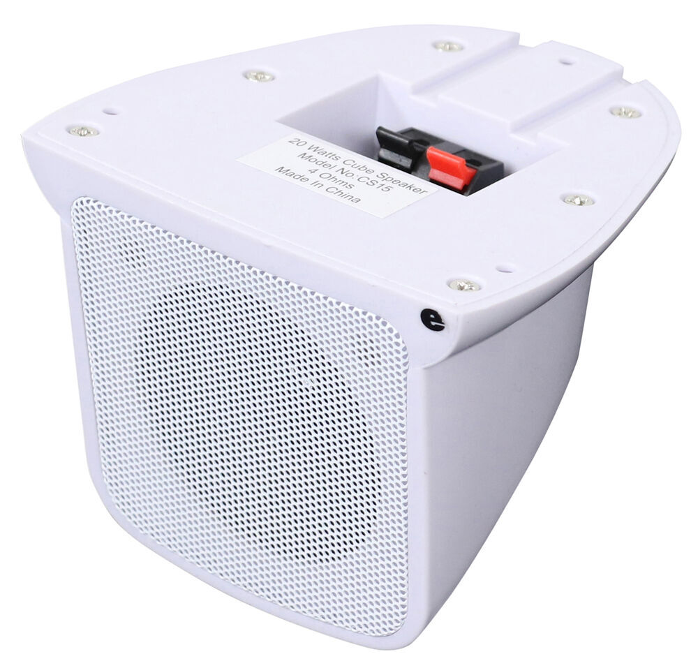 Indoor Cube RV Speaker - Surface Mount - 4-1/2" Wide x 3-1/2" Tall - 20 Watts - White 20 Watt 324-000003