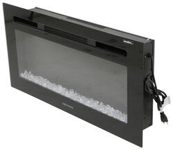 Greystone 32" Electric Fireplace with Crystals - Recessed Mount - Black - 324-000076