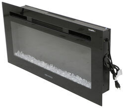 Greystone 31" Electric Fireplace with Crystals - Recessed Mount - Black