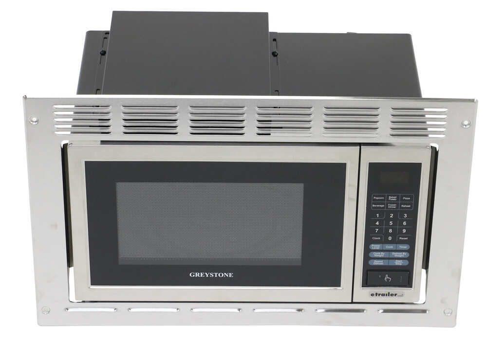 Greystone Standard RV Microwave - 1,350 Watts - 0.9 Cu Ft - w/ Trim Kit - Stainless Steel ...