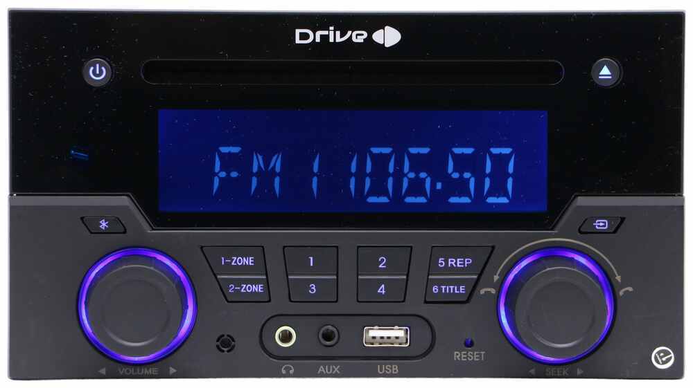 Rv Stereo Single Din Aux Usb Bluetooth App Control 2 Zone 12v Drive Stereos 324 000148 - Jensen Awm910 Rv Wall Mounted Cd Player Am Fm Radio