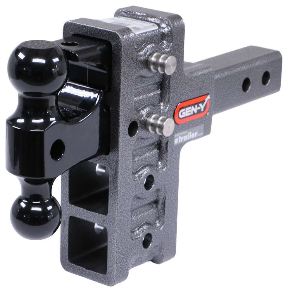 GenY Adjustable 2Ball Mount w/ Stacked Receivers 2" Hitch 5" Drop