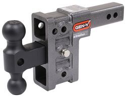 Gen-Y Adjustable 2-Ball Mount w/ Stacked Receivers - 2" Hitch - 5" Drop/Rise - 10K - 325-GH-313