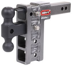 Gen-Y Adjustable 2-Ball Mount w/ Stacked Receivers - 2" Hitch - 7-1/2" Drop/Rise - 10K - 325-GH-324